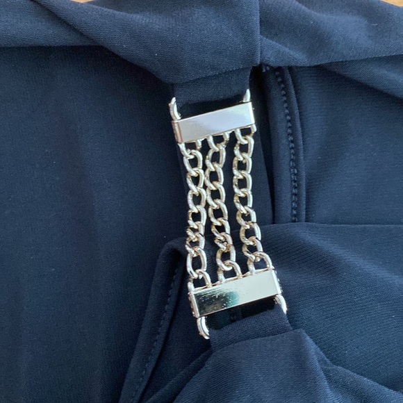 Boston Proper XS Black Dress With Gold Details and Slits on the Arms - Picture 7 of 7